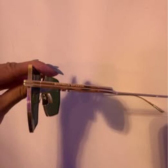 Bottega Veneta Green Gold Aviator Sunglasses - Picture 8 of 9